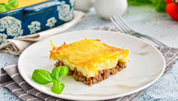 Запіканка з фаршу з грибами