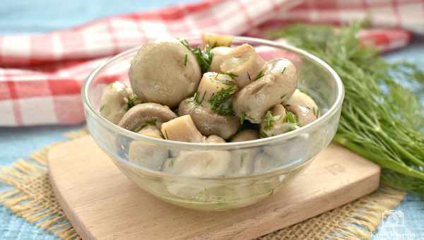 Картопляний салат з маринованими грибами